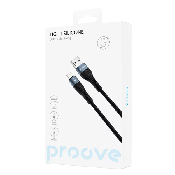 Cable Proove Light Silicone Lightning 2.4A (1m) - Photo 1